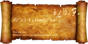 Őri Filoméla névjegykártya
